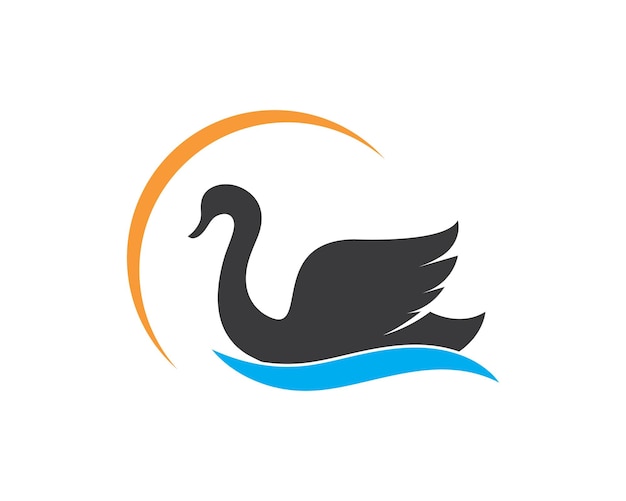 Ilustración de vector de plantilla de logotipo de cisne