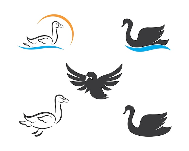 Vector ilustración de vector de plantilla de logotipo de cisne