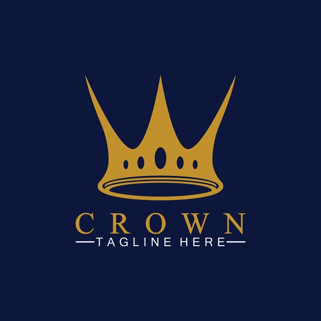 Ilustración de vector de plantilla de logotipo de corona