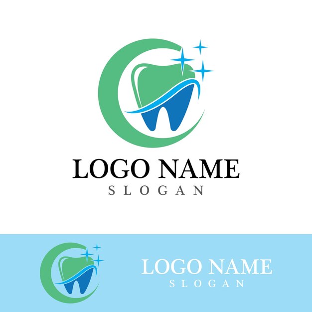 Ilustración de vector de plantilla de logotipo dental