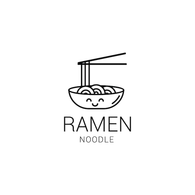 Ilustración de vector de plantilla de logotipo de fideos Vector premium