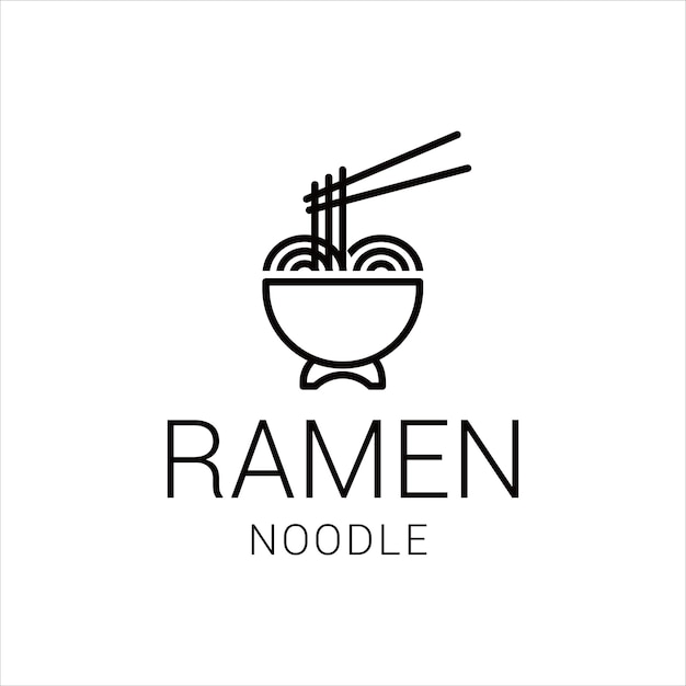 Ilustración de vector de plantilla de logotipo de fideos Vector Premium