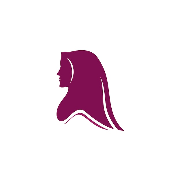 Ilustración de vector de plantilla de logotipo de hijab musulmán