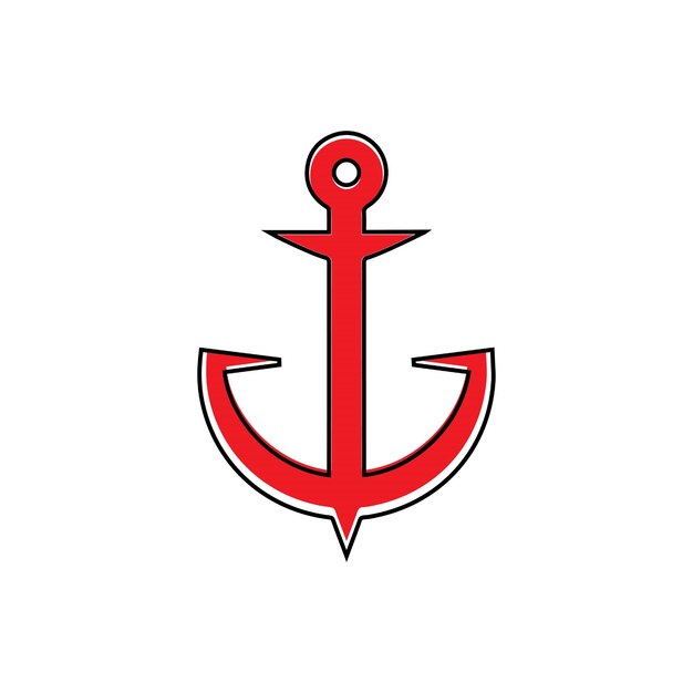 Ilustración de vector de plantilla de logotipo de icono de ancla