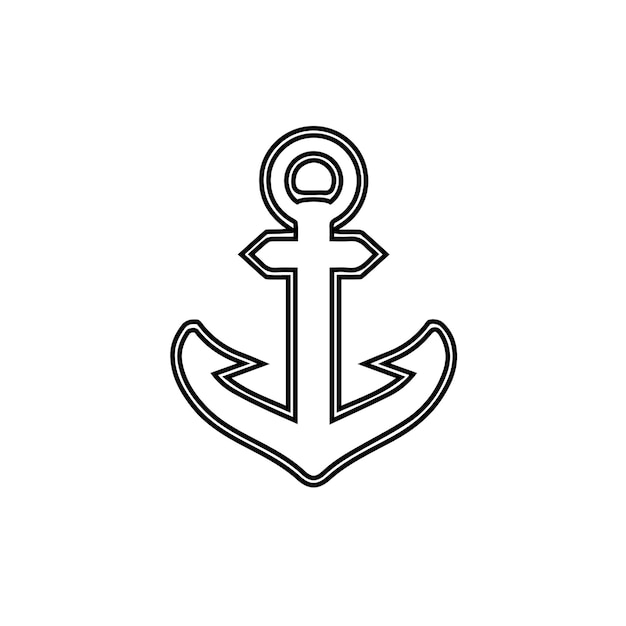 Ilustración de vector de plantilla de logotipo de icono de ancla
