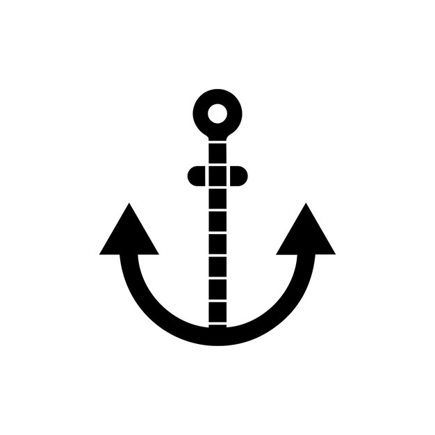 Ilustración de vector de plantilla de logotipo de icono de ancla