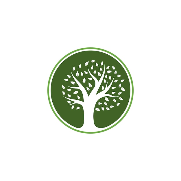Ilustración de vector de plantilla de logotipo de icono de árbol