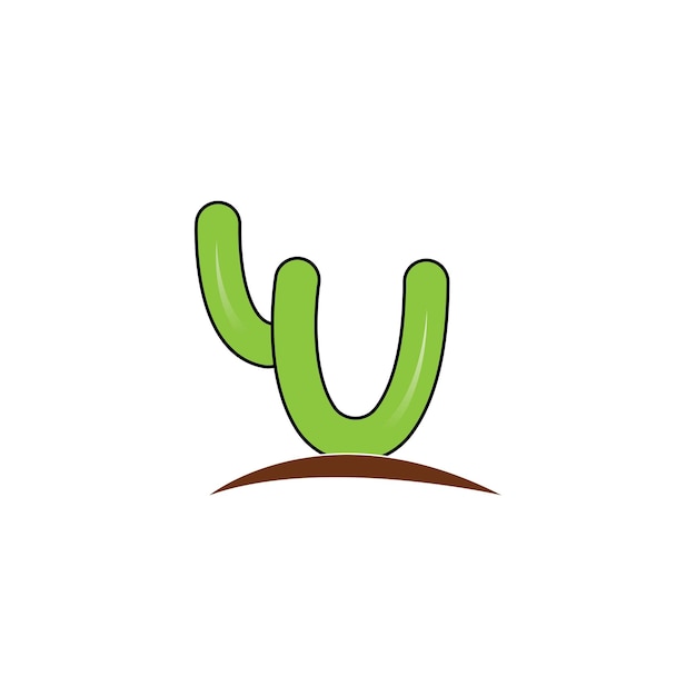 Ilustración de vector de plantilla de logotipo de icono de cactus