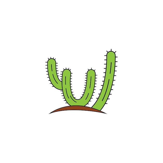 Ilustración de vector de plantilla de logotipo de icono de cactus