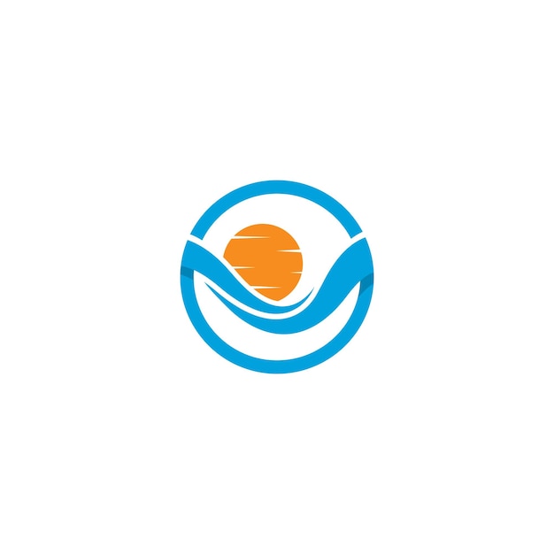 Ilustración de vector de plantilla de logotipo de icono de onda de agua