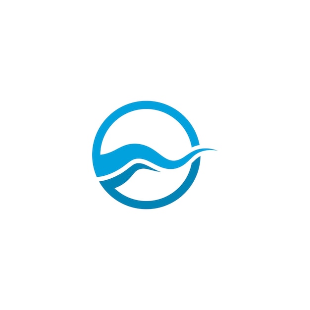 Ilustración de vector de plantilla de logotipo de icono de onda de agua