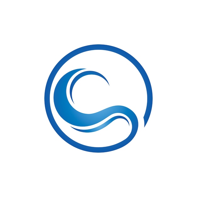 Ilustración de vector de plantilla de logotipo de icono de onda de agua