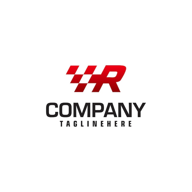 Ilustración de vector de plantilla de logotipo de letra R de velocidad automática