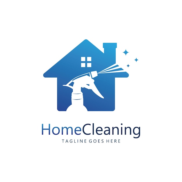 Ilustración de Vector de plantilla de logotipo de limpieza de casa