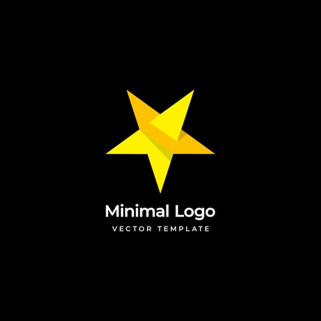 Ilustración de vector de plantilla de logotipo mínimo estrella y flecha