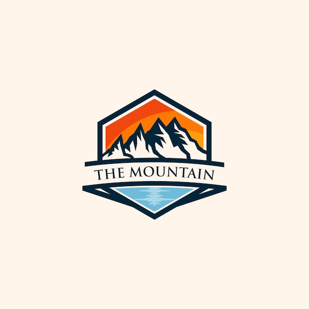 Ilustración de Vector de plantilla de logotipo de montaña