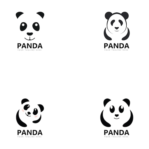 Ilustración de vector de plantilla de logotipo de panda