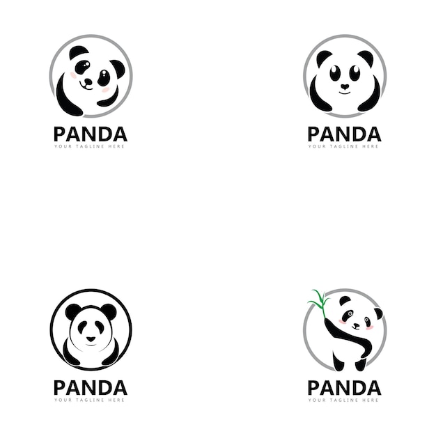 Ilustración de vector de plantilla de logotipo de panda