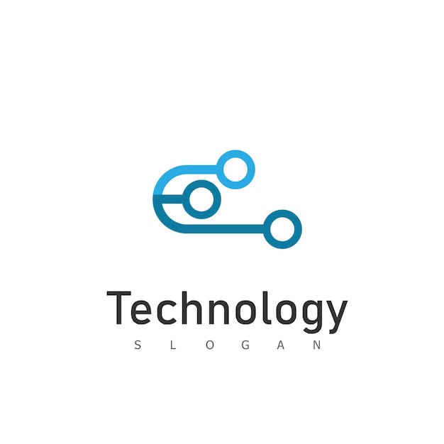 Ilustración de vector de plantilla de logotipo de tecnología