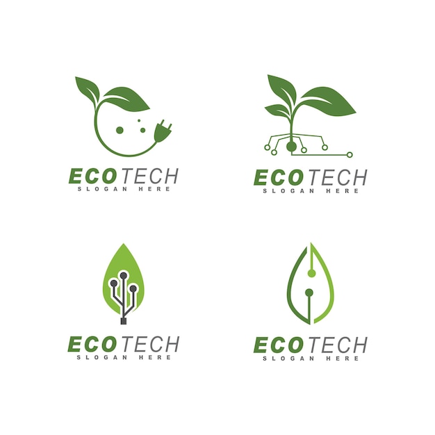 Ilustración de vector de plantilla de logotipo de tecnología