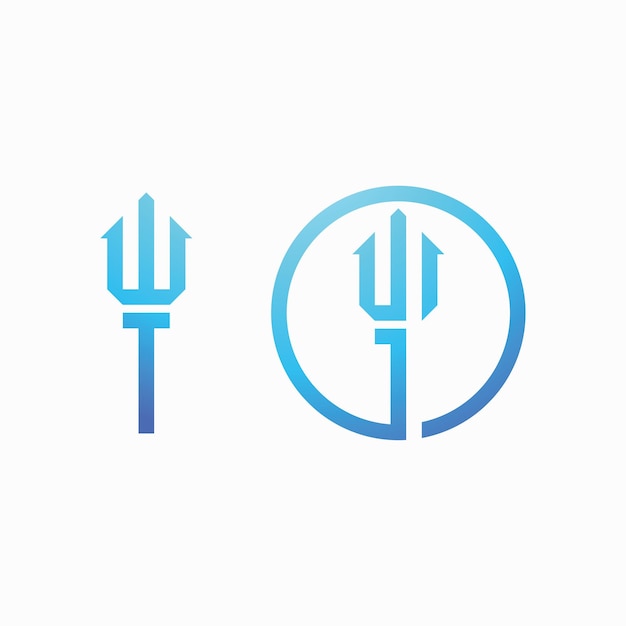 Ilustración de vector de plantilla de logotipo de tridente