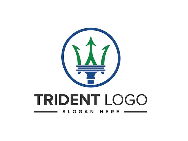 Ilustración de vector de plantilla de logotipo de tridente