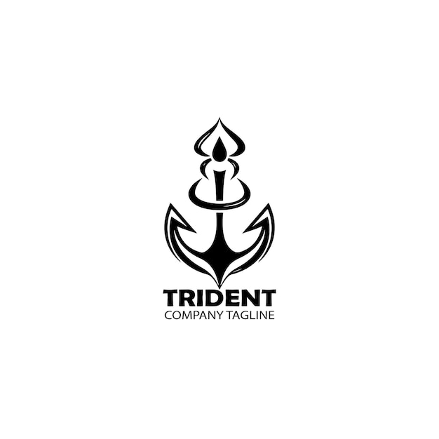 Ilustración de vector de plantilla de logotipo de tridente