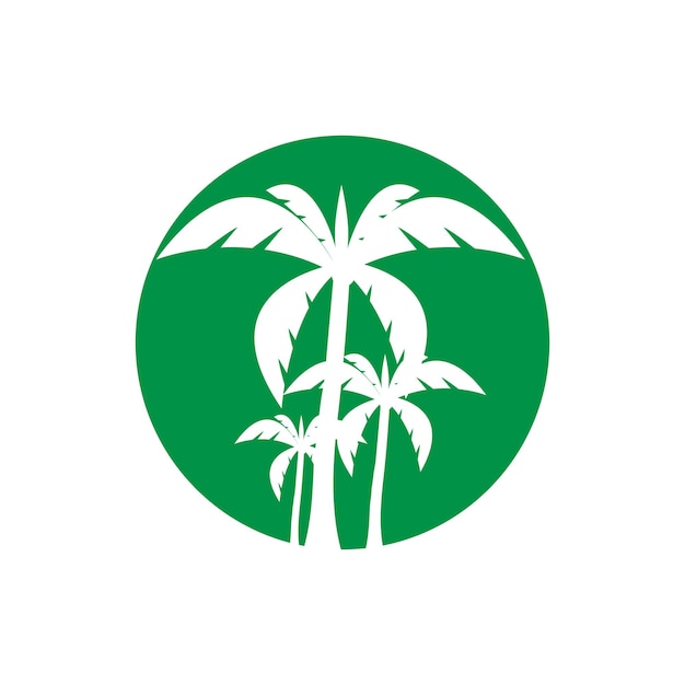 Ilustración de vector de plantilla de logotipo de verano de palmera