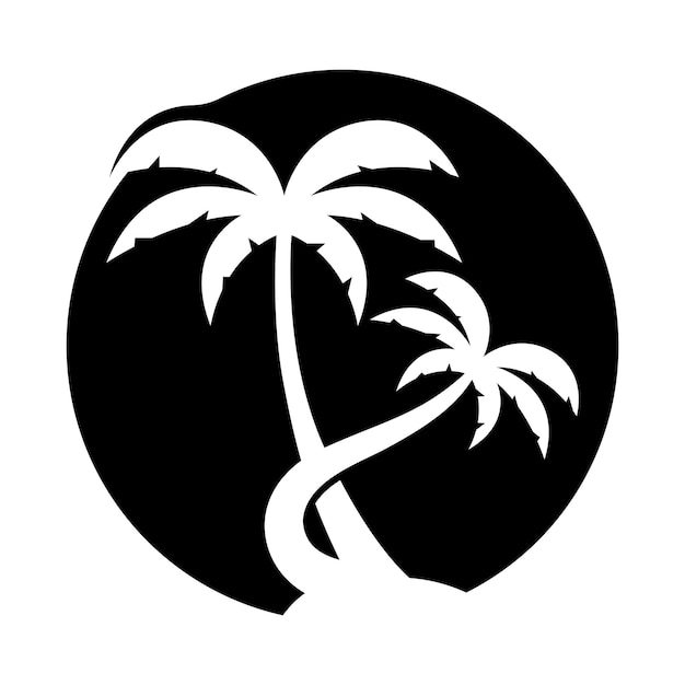 Ilustración de vector de plantilla de logotipo de verano de palmera