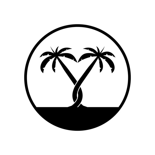 Ilustración de vector de plantilla de logotipo de verano de palmera