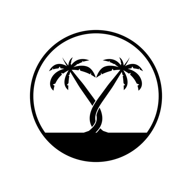 Ilustración de vector de plantilla de logotipo de verano de palmera