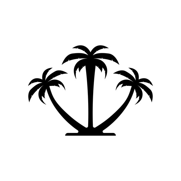 Ilustración de vector de plantilla de logotipo de verano de palmera