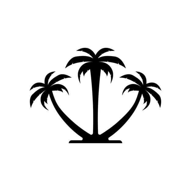 Ilustración de vector de plantilla de logotipo de verano de palmera