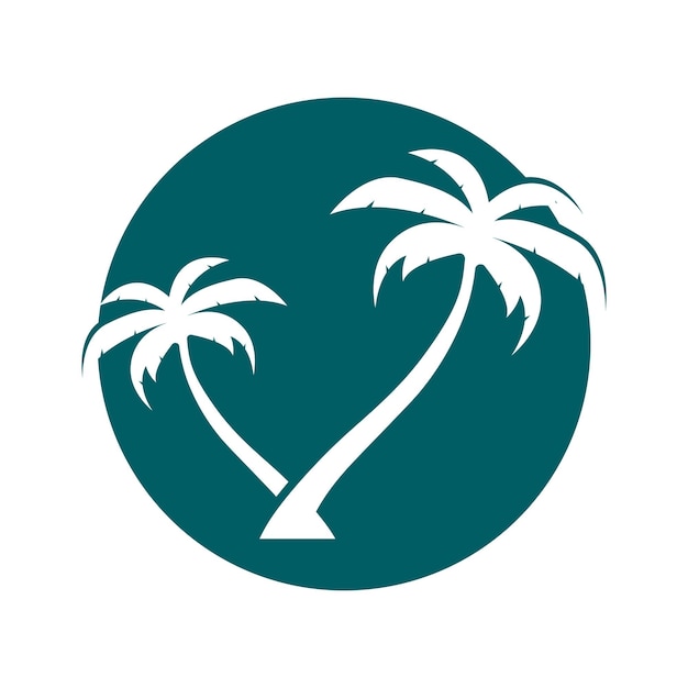 Ilustración de vector de plantilla de logotipo de verano de palmera