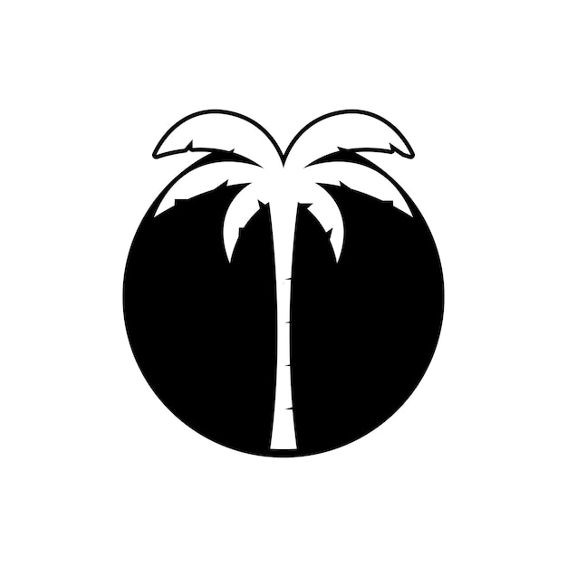 Ilustración de vector de plantilla de logotipo de verano de palmera