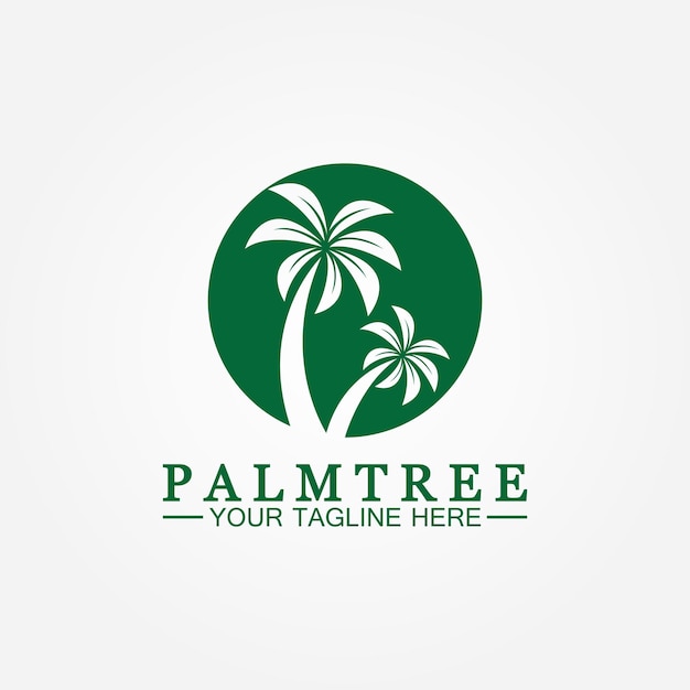 Ilustración de vector de plantilla de logotipo de verano de palmera