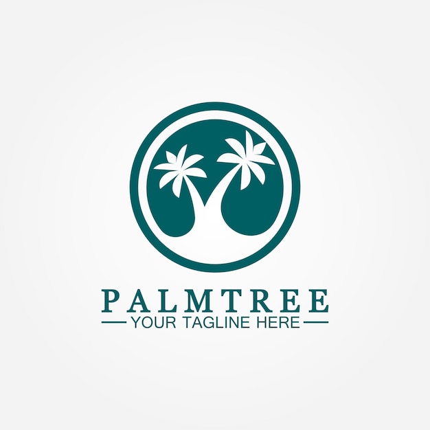 Ilustración de vector de plantilla de logotipo de verano de palmera