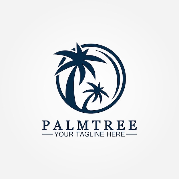 Ilustración de vector de plantilla de logotipo de verano de palmera