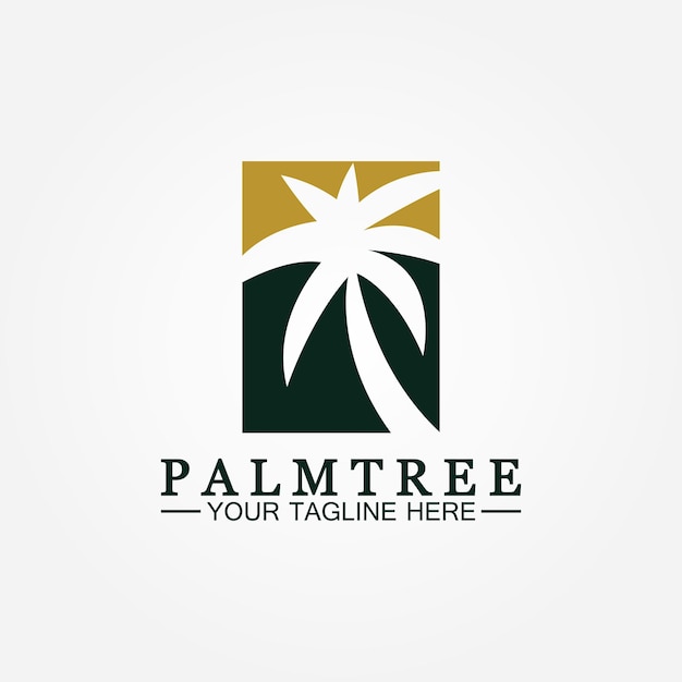 Ilustración de vector de plantilla de logotipo de verano de palmera