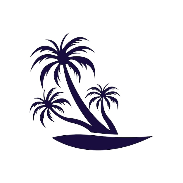 Vector ilustración de vector de plantilla de logotipo de verano de palmera