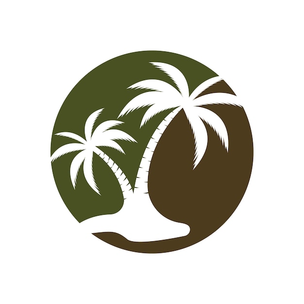 Ilustración de vector de plantilla de logotipo de verano de palmera