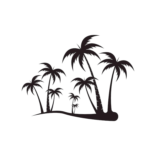 Ilustración de vector de plantilla de logotipo de verano de palmera