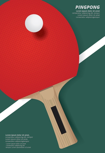 Vector ilustración de vector de plantilla de póster de pingpong