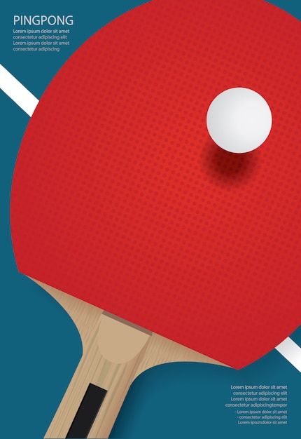 Vector ilustración de vector de plantilla de póster de pingpong