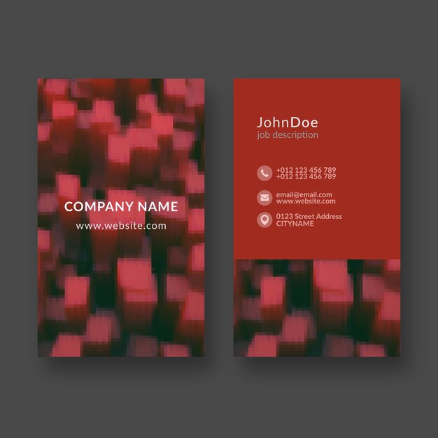 Ilustración de vector de plantilla de tarjeta de visita de pixelado moderno abstracto