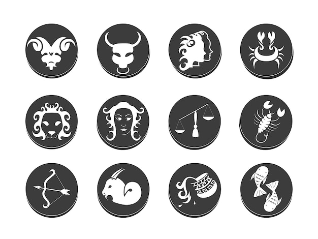 Ilustración de vector de plantilla de tatuaje de zodiaco