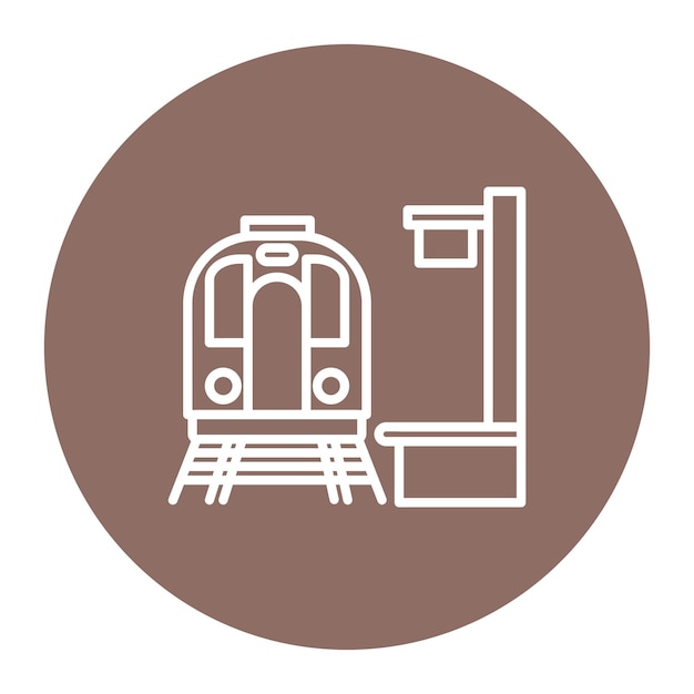 Ilustración del vector de la plataforma del tren