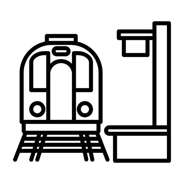 Ilustración del vector de la plataforma del tren