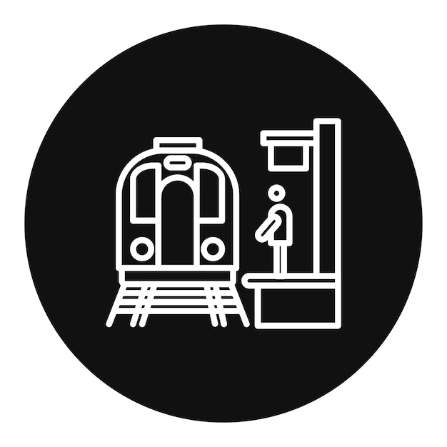 Ilustración del vector de la plataforma del tren