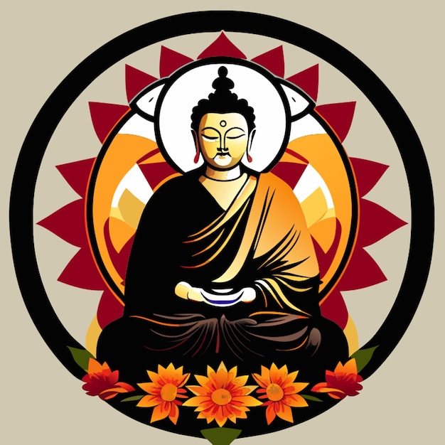 Ilustración de vector de poder de Buda